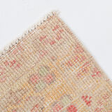 5x9 pale red & tan beige vintage rug 146x279cm