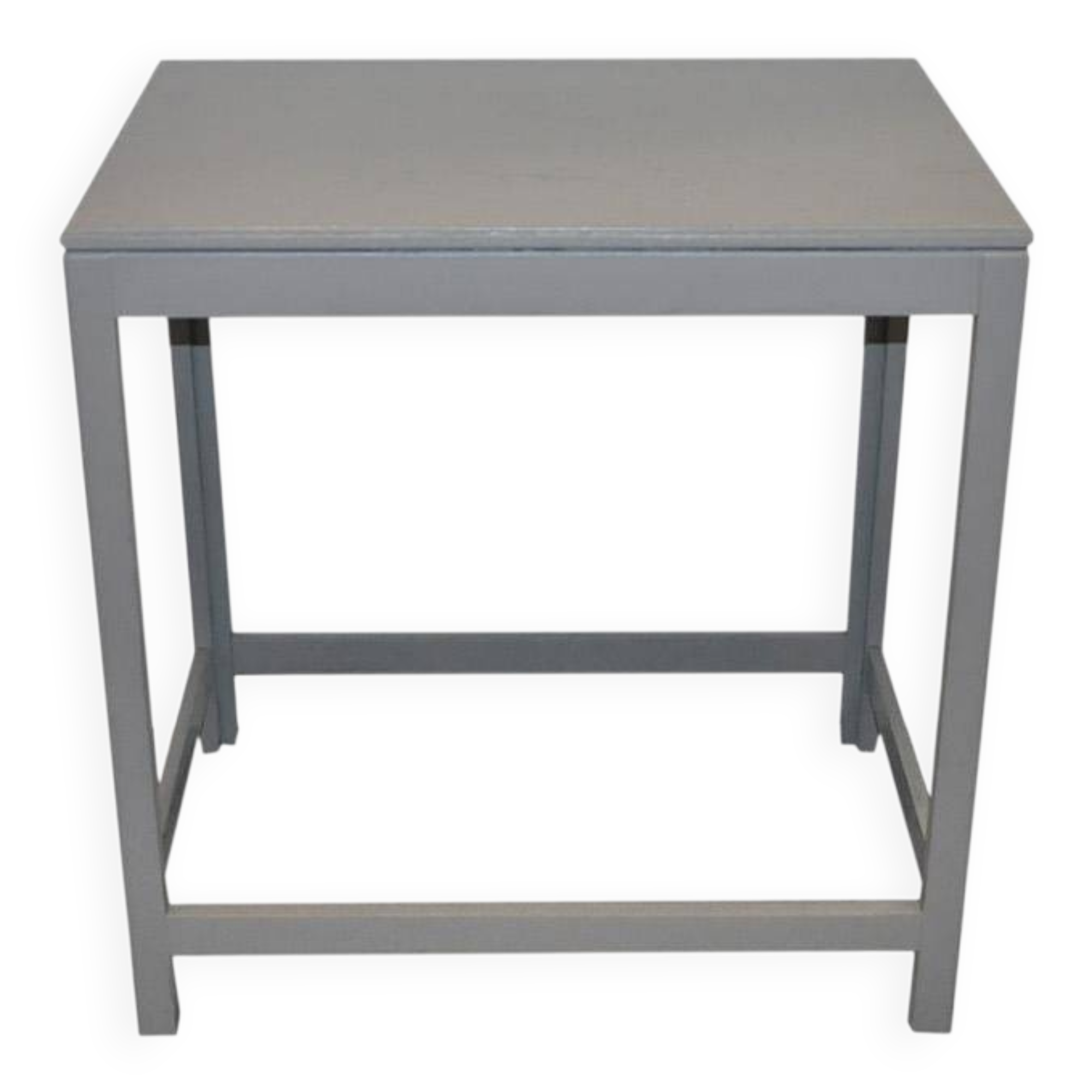 Compact Art Deco table in painted grey wood, small square tray - circa 1930