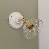 Vintage chiseled glass lampshade wall light - tableware collection -
