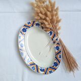 Oval plate Moulin des Loups Canada blue and orange, 1920-40