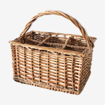 Nice woven wicker bottle holder 1970