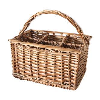 Nice woven wicker bottle holder 1970