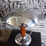 Art deco mushroom in chrome metal lamp