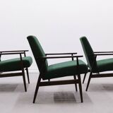 1960 Henryk Lis Mid Century Armchair in Green Tweed