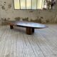 Table basse années 50 plateau bois exotique XXL