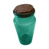 Old 1 litre green jar with cork