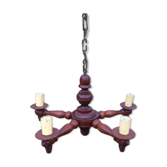 5-branch wood chandelier