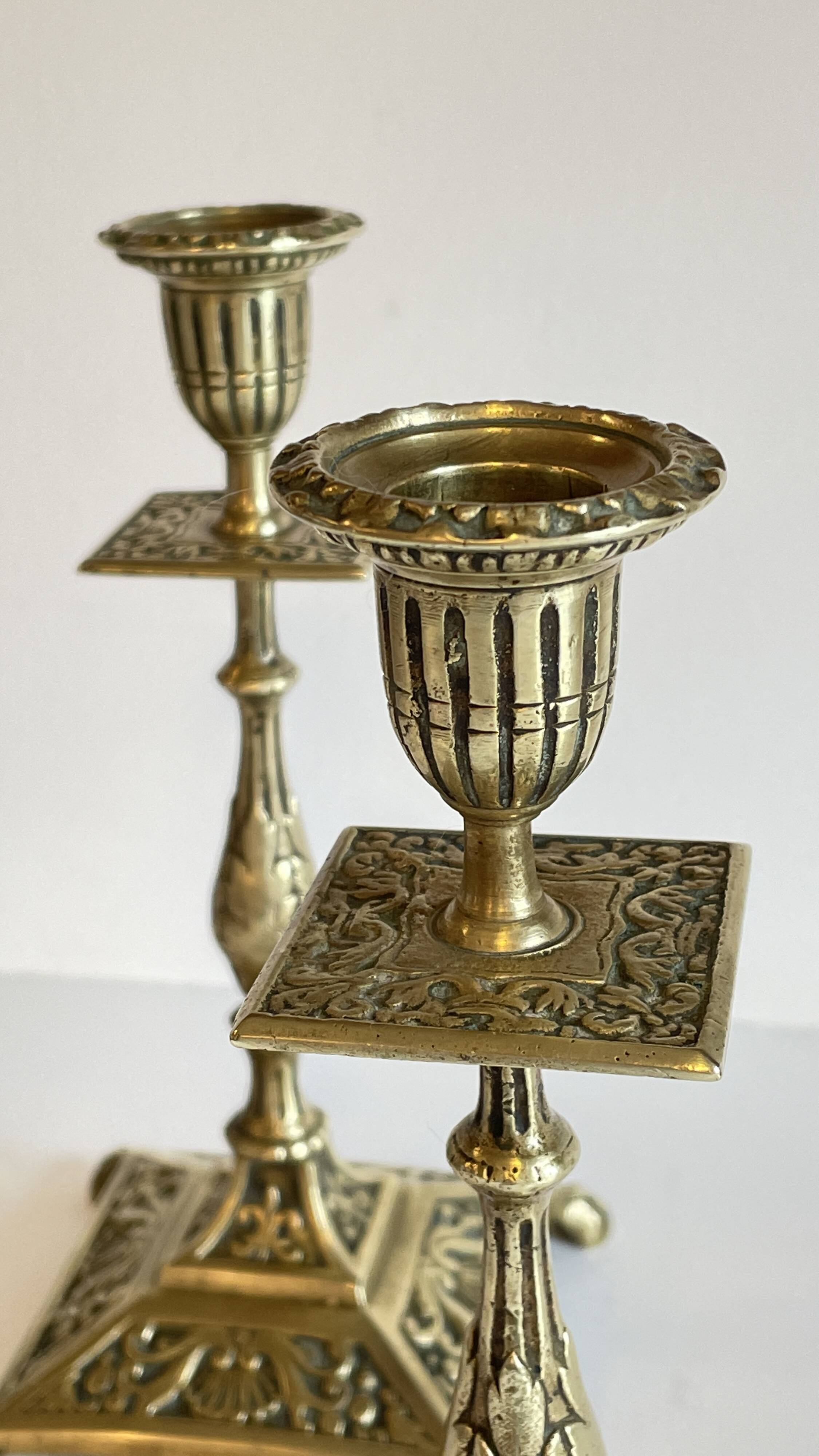 Antique Lion's Paw Candlesticks