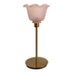 Lampe à poser avec globe en verre strié rose poudré