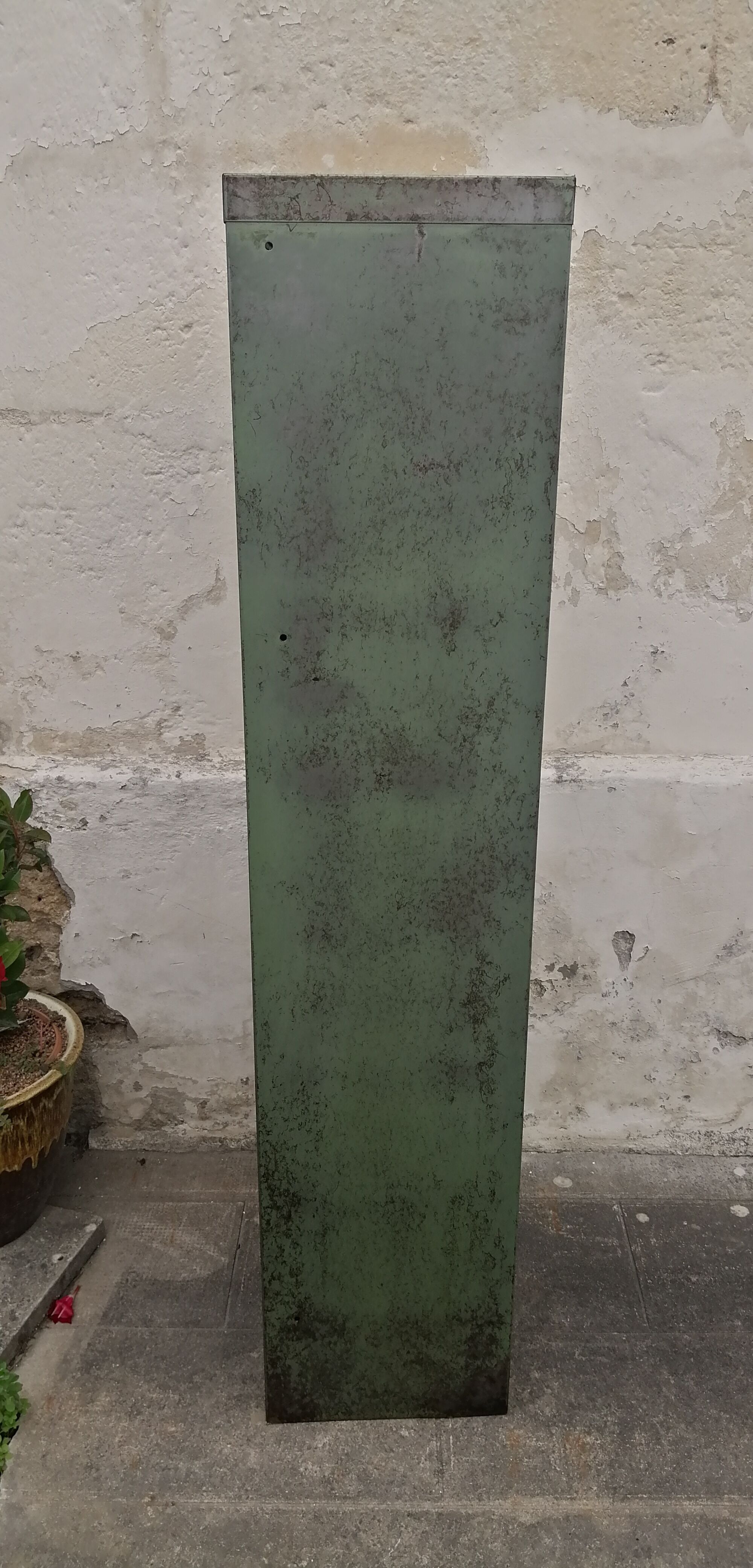 Antique metal cabinet with valves