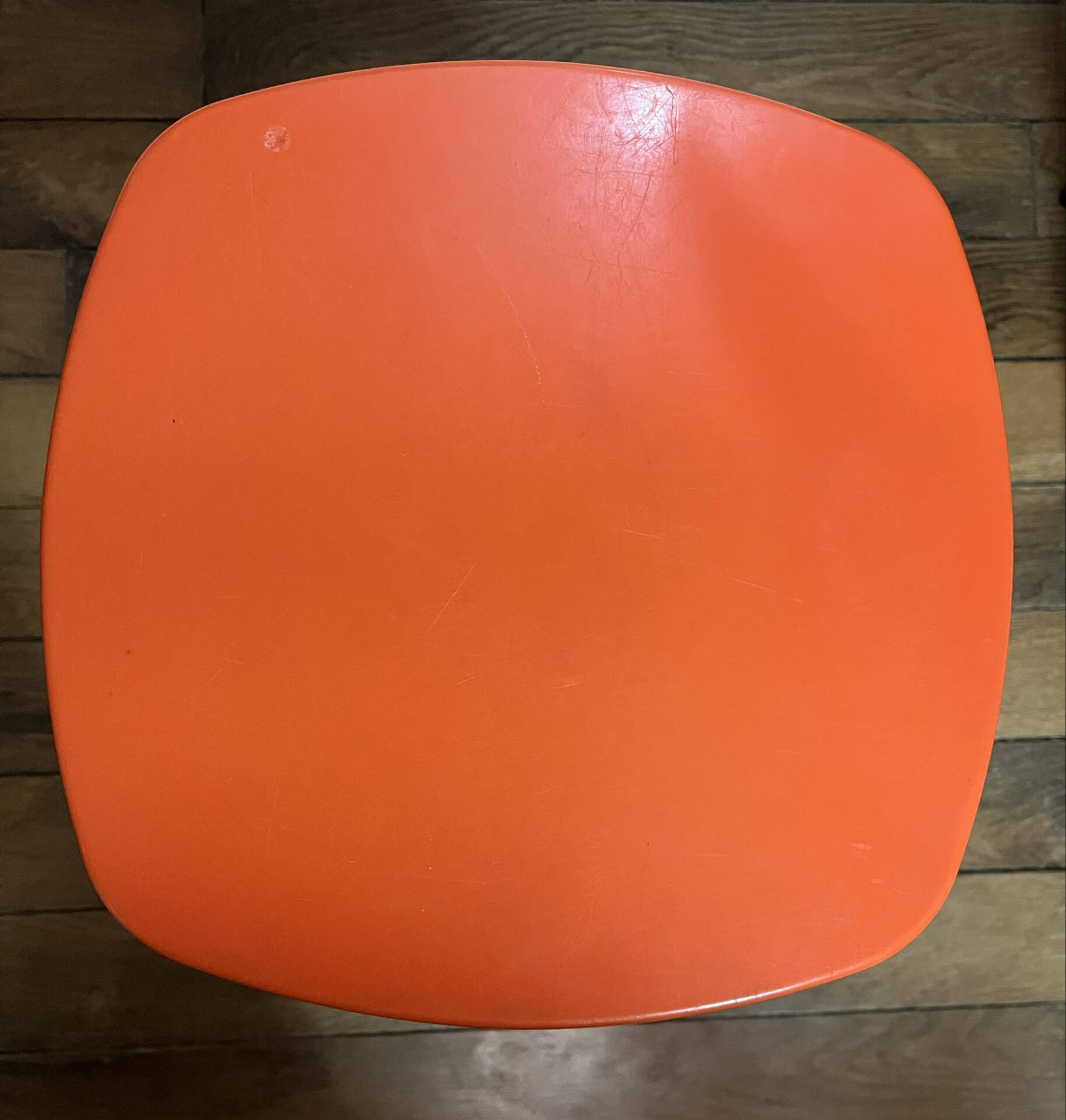2 vintage orange Pola stools