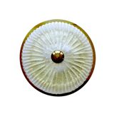 Large vintage ceiling lamp, glass and brass 60s
