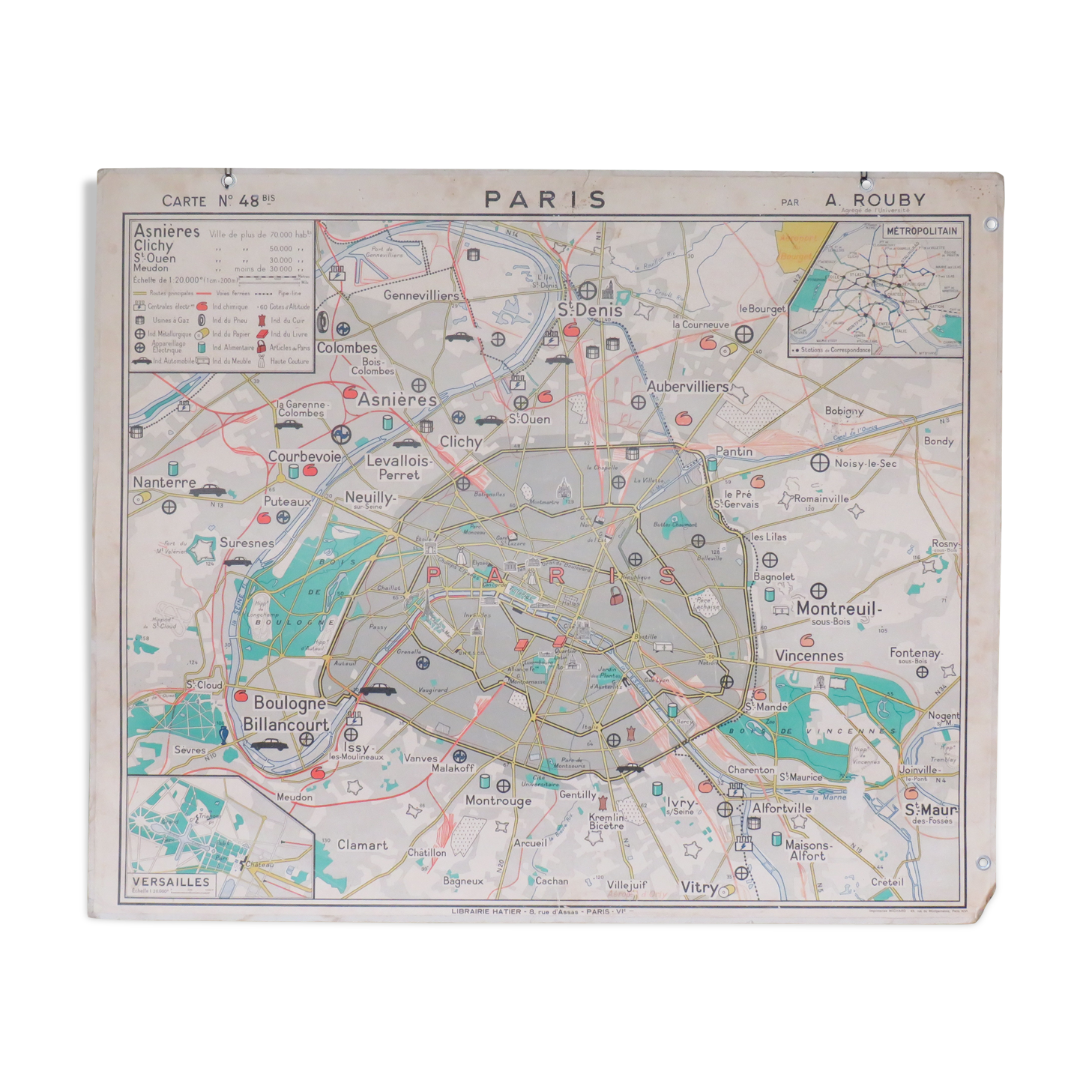 Old school map France/Paris No.48 Hatier edition