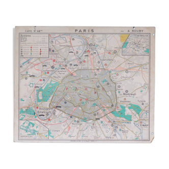 Old school map France/Paris No.48 Hatier edition