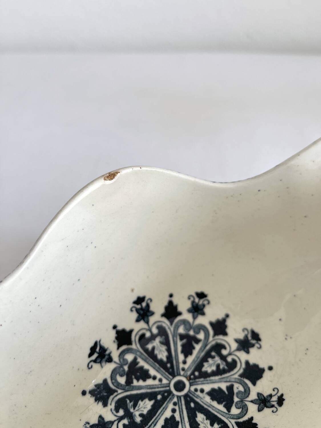 Ironstone gravy boat "Henri II" Salins earthenware