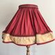 Late 19th century Art Nouveau wooden and gilded stucco floor lamp with fabric lampshade