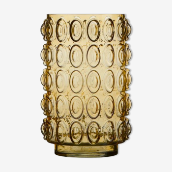 Yellow glass vase 30cm