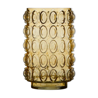 Yellow glass vase 30cm
