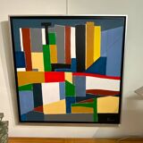 Tableau abstrait signe G.Forni
