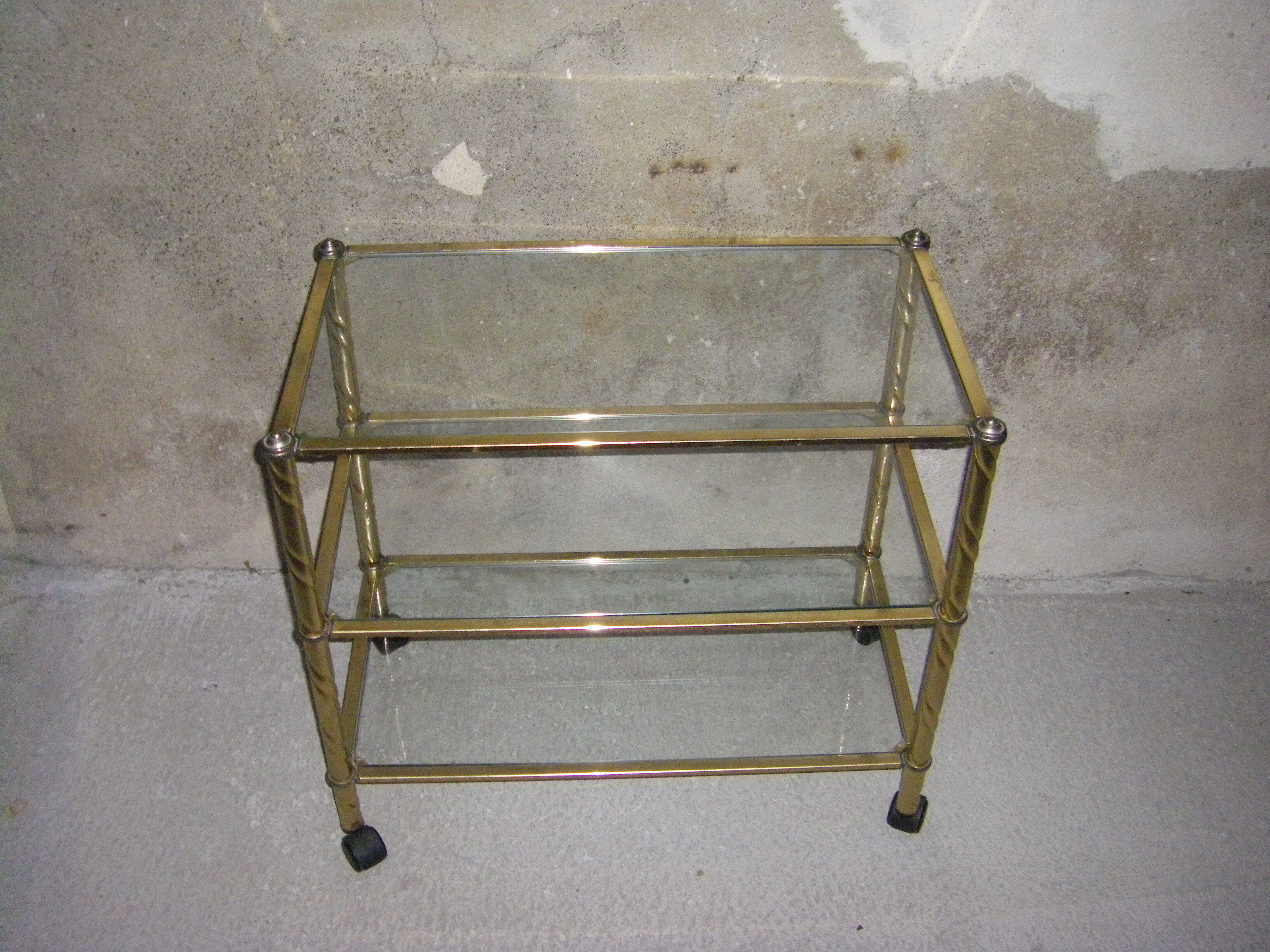 Desserte dorée vintage