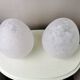 Set of 2 vintage white glass table lamps, 80s