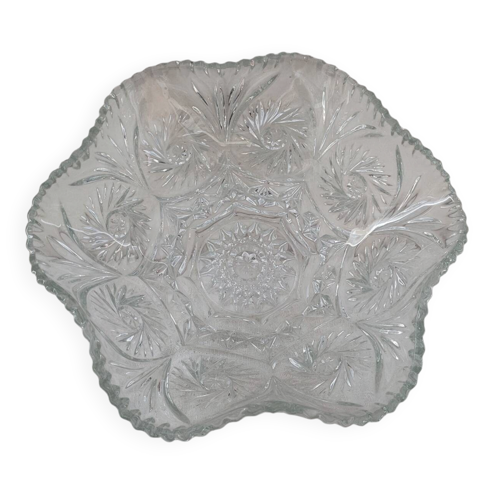 Pressed-mould glass cup – Stars & palmettes – 1960s-70s