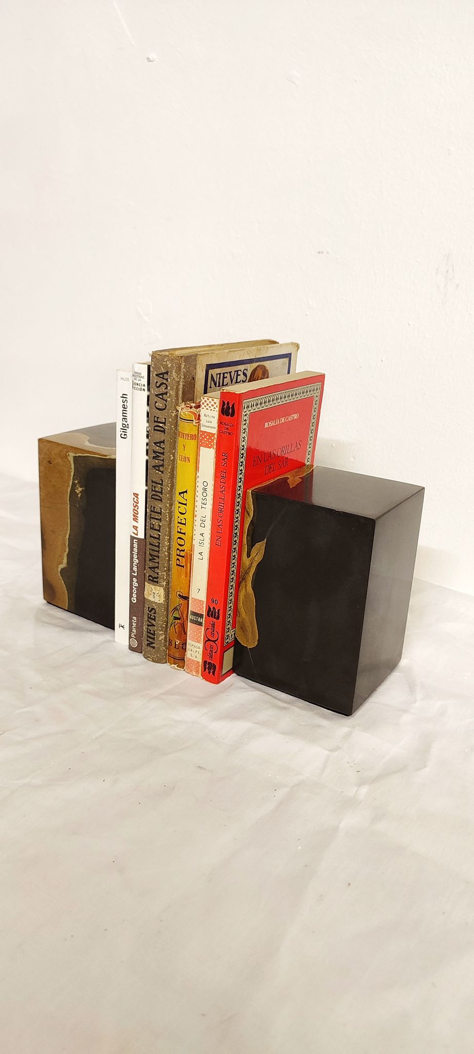 Pair of marble bookends, France, 1940s