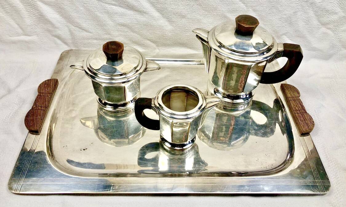 Ercuis silver-plated tea service Art Deco