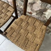Pair of turned wood and braided rope chairs, 1950s-60s