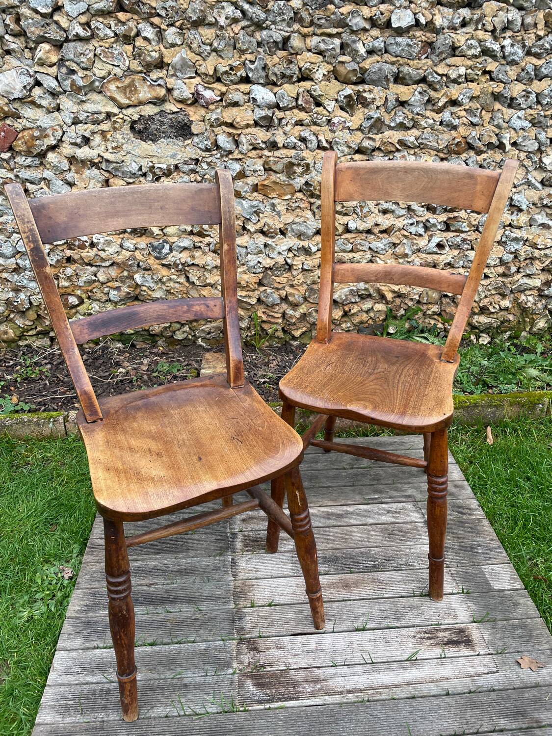 Pair of 19th century English farm chairs