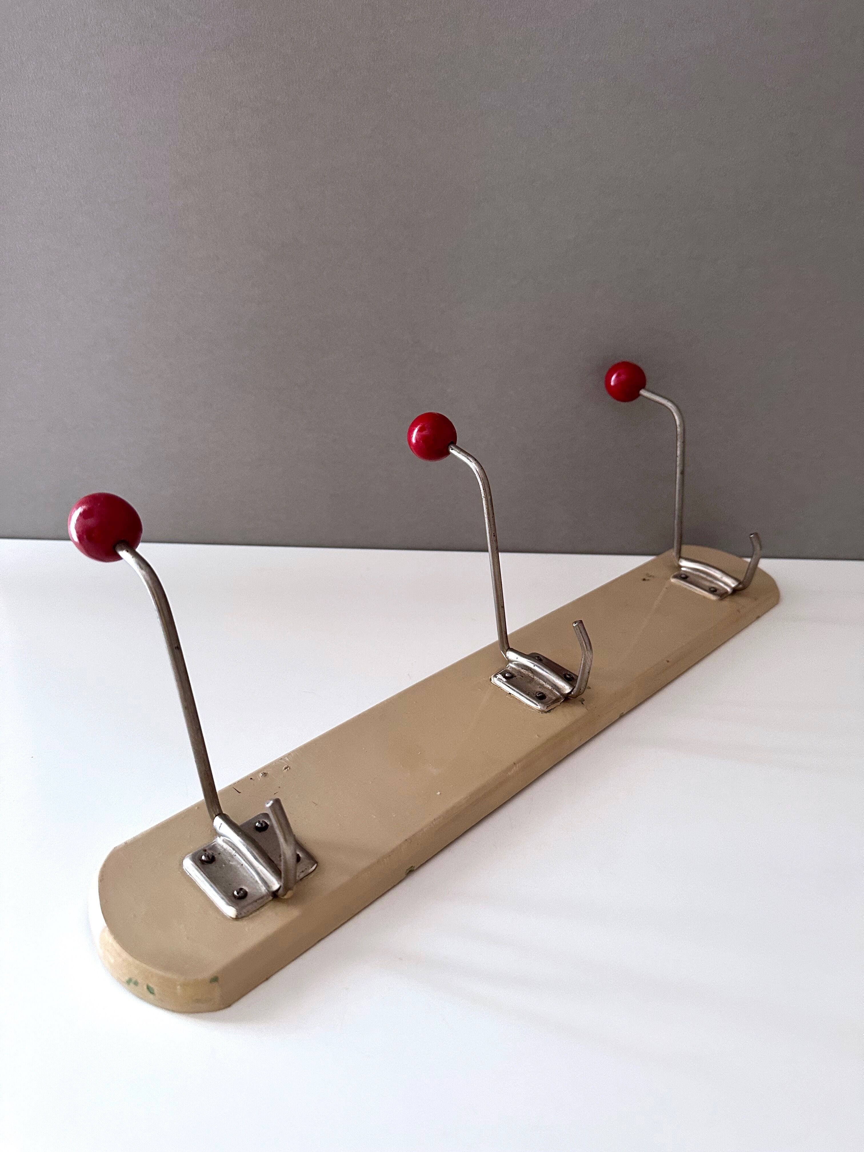 Vintage coat rack, coat hooks, wardrobe, 60's interior