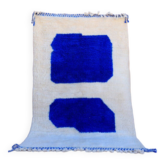 White and blue Moroccan Berber rug Klein Moderne