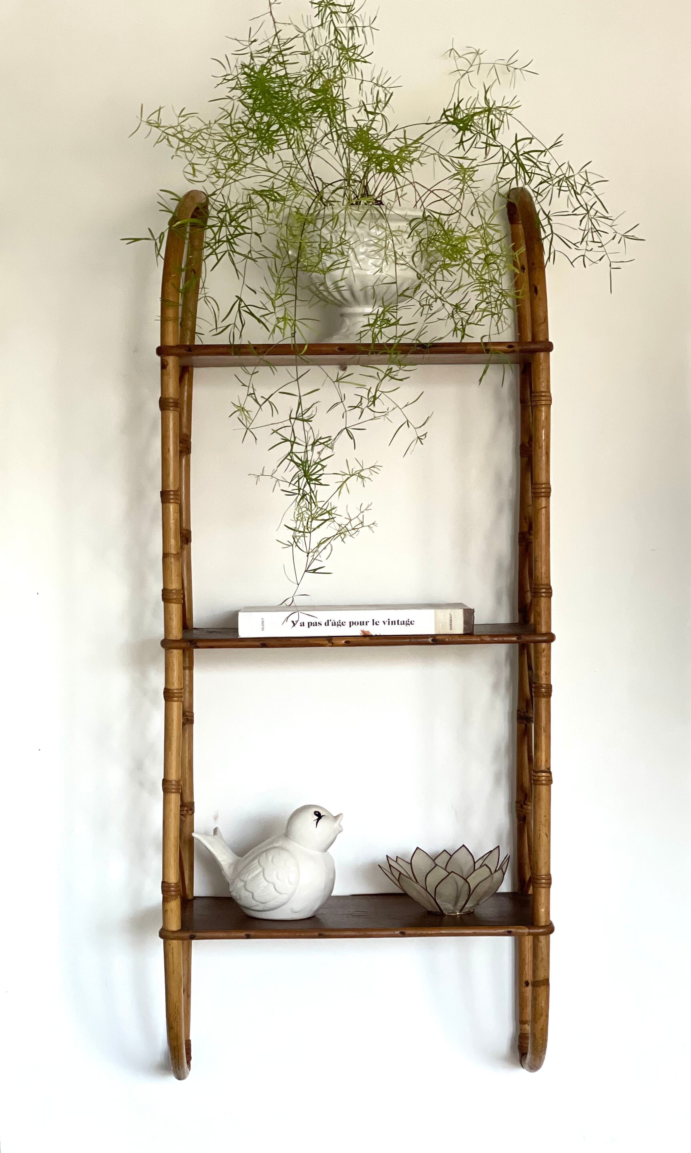 Rattan wall shelf 1960