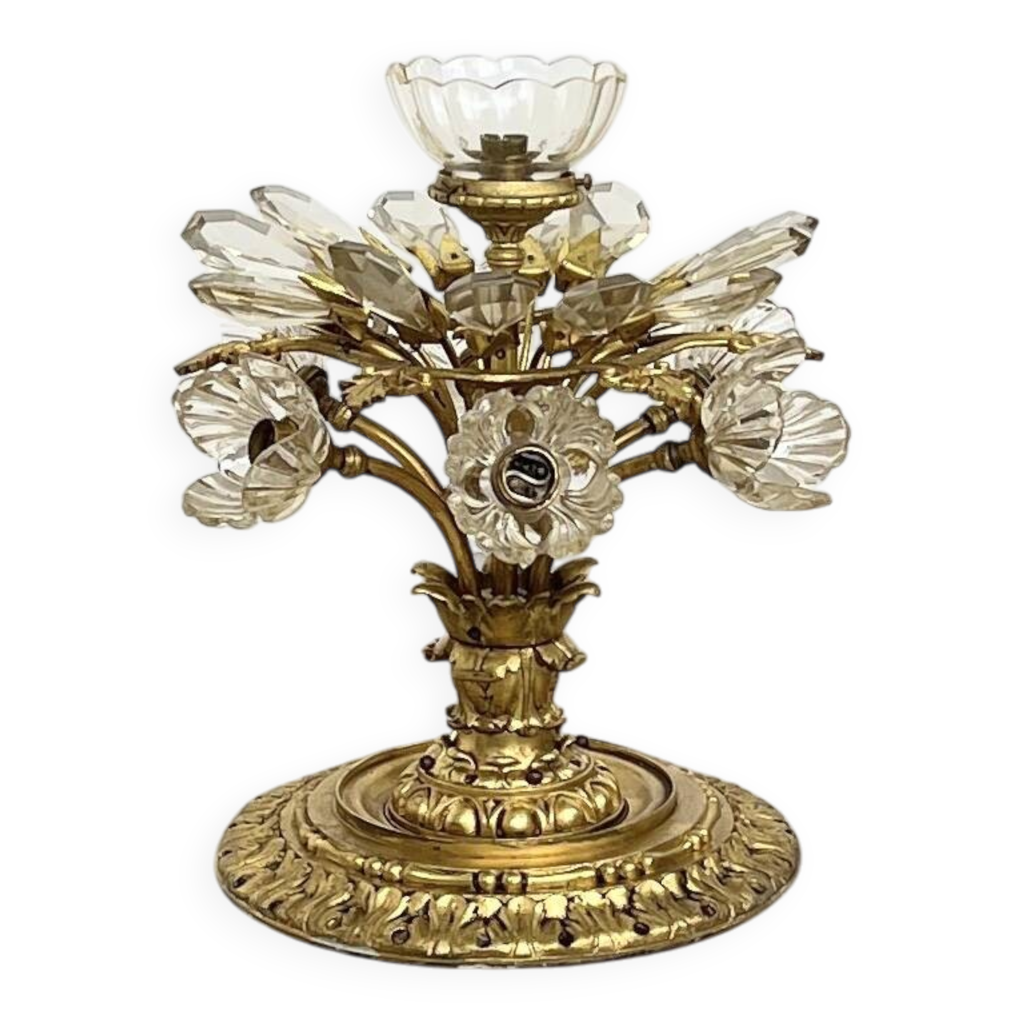 "Hot Air Balloon" Ceiling Light – Gilded Bronze & Crystal (7 Lights)