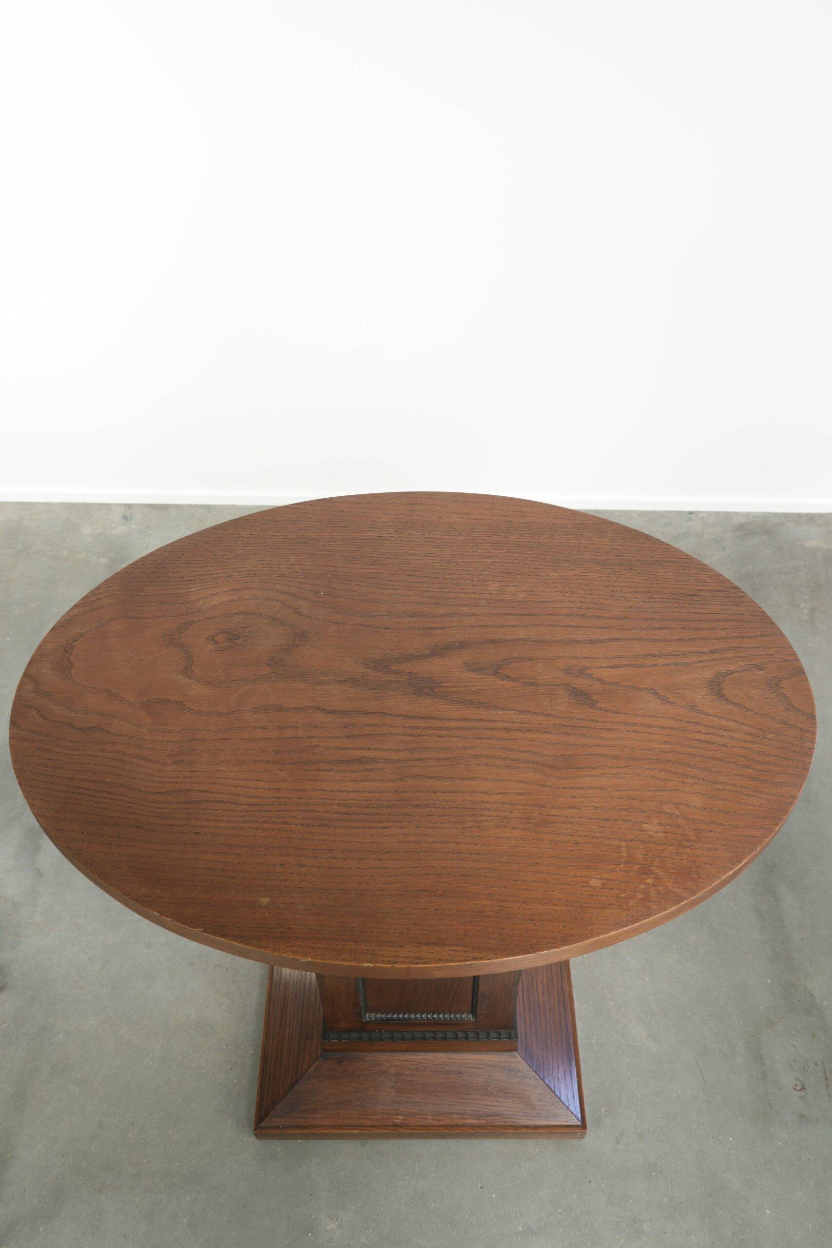 Dutch oak side table / centre table in Amsterdam School design