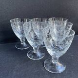 Port wine service – Blown, engraved and cut crystal – Art Deco