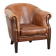 Sheepskin leather club chair with beautiful colours and comfortable seat
