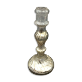 Candlestick in Eglomized Glass Mercurized XIXth
