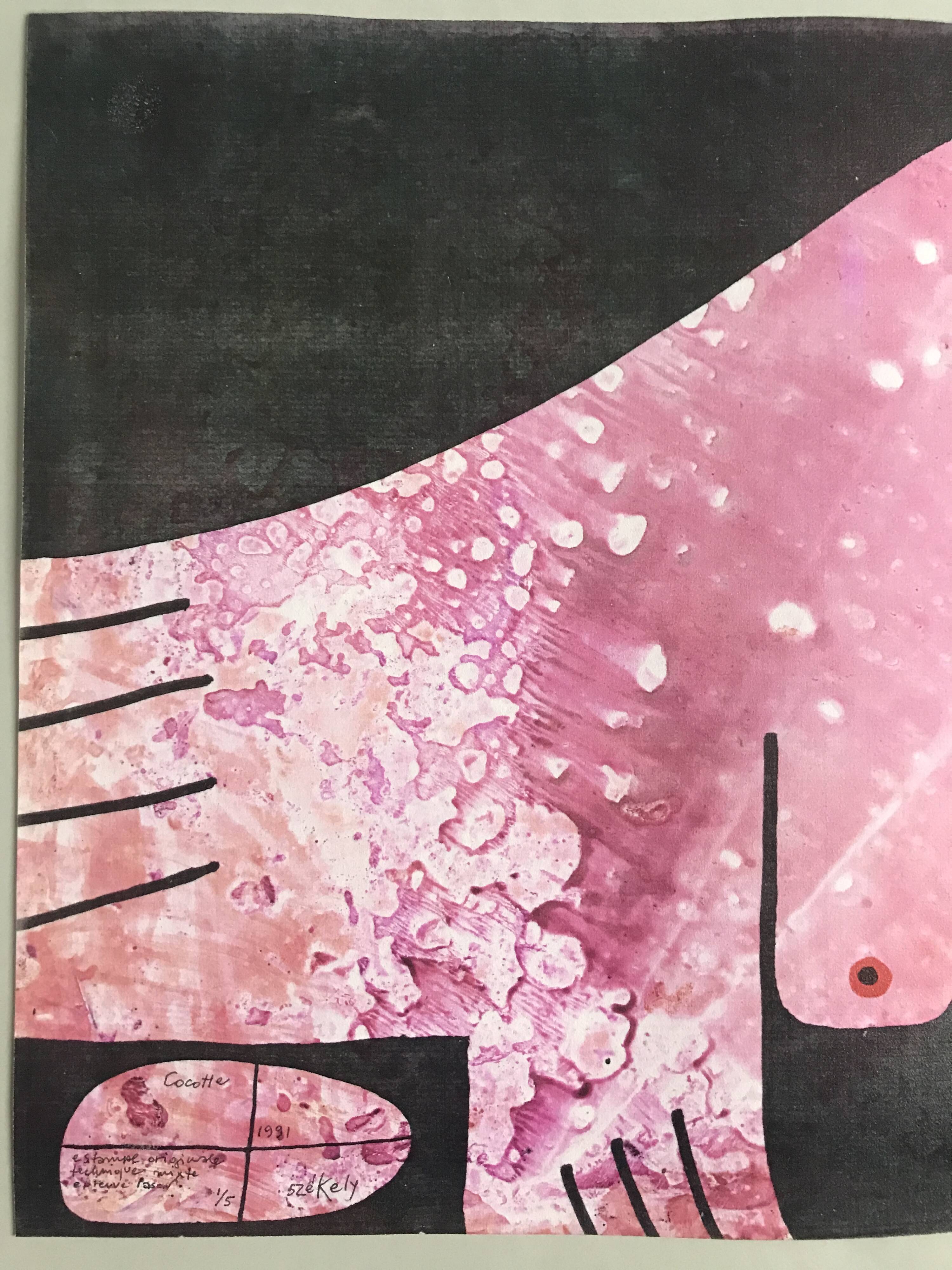 Pierre székely, cocotte, 1981. original print signed in ink