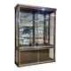 Early 20th-century shop display cabinet in oak with sliding doors.