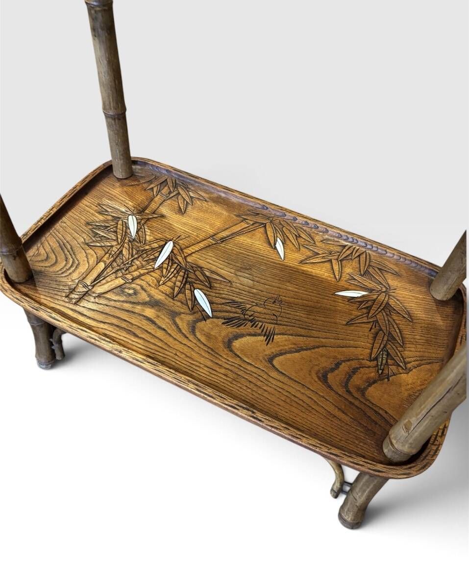 Japanese-style dessert with floral and bamboo decorations, circa 1920-1930.