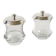 Pair of crystal and silver-plated condiment pots, Saint Hilaire, 1960.