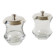 Pair of crystal and silver-plated condiment pots, Saint Hilaire, 1960.