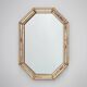 Venetian style octagonal mirror marked MGB, Planilux, Cristanola, Spain