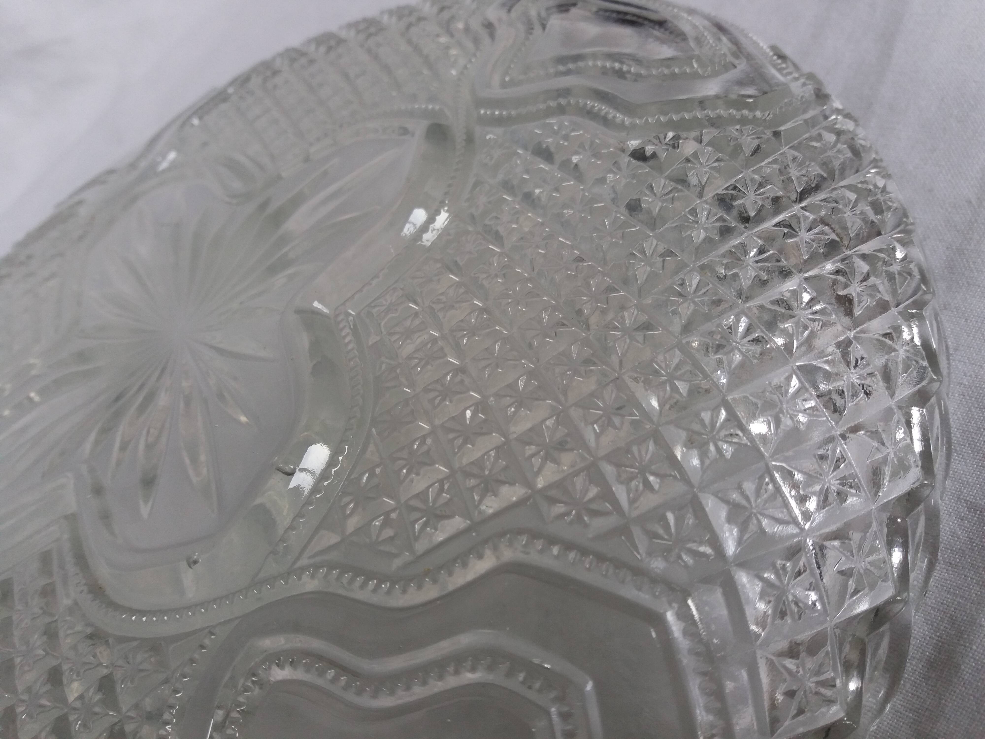 Chiseled glass dish