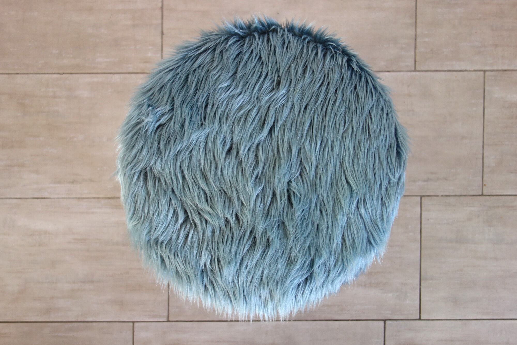 Tabouret moumoute bleue, années 60