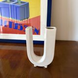 Space age U letter shaped solifleur vase, Marcel Radureau France 1970