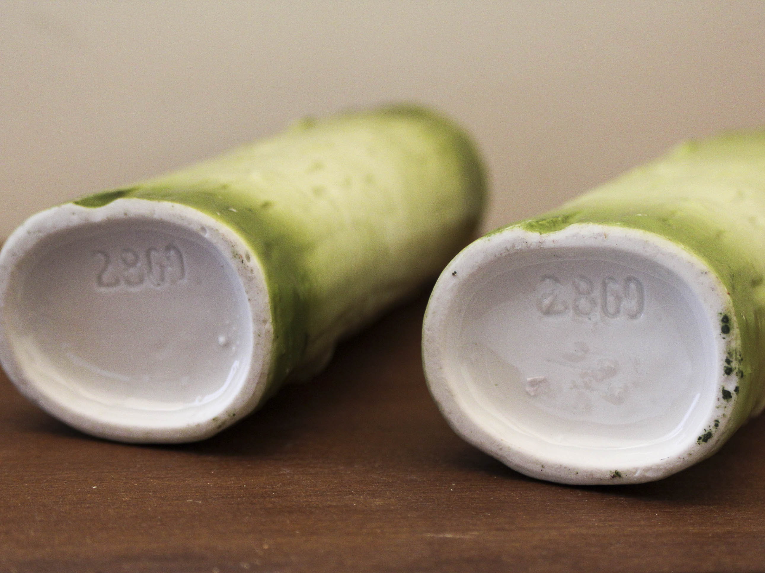 Pair of porcelain vases with portrait decoration of a woman