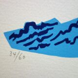 Jean coulot: benevolent gaze, original signed silkscreen print.