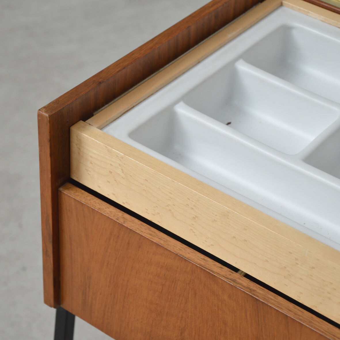 Wood and metal sewing box, 1960s